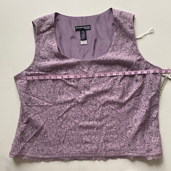 NWT Norton McNaughton Formal Purple Lined Floral Lace Sleeveless Top Women’s 22W - Picture 7 of 8